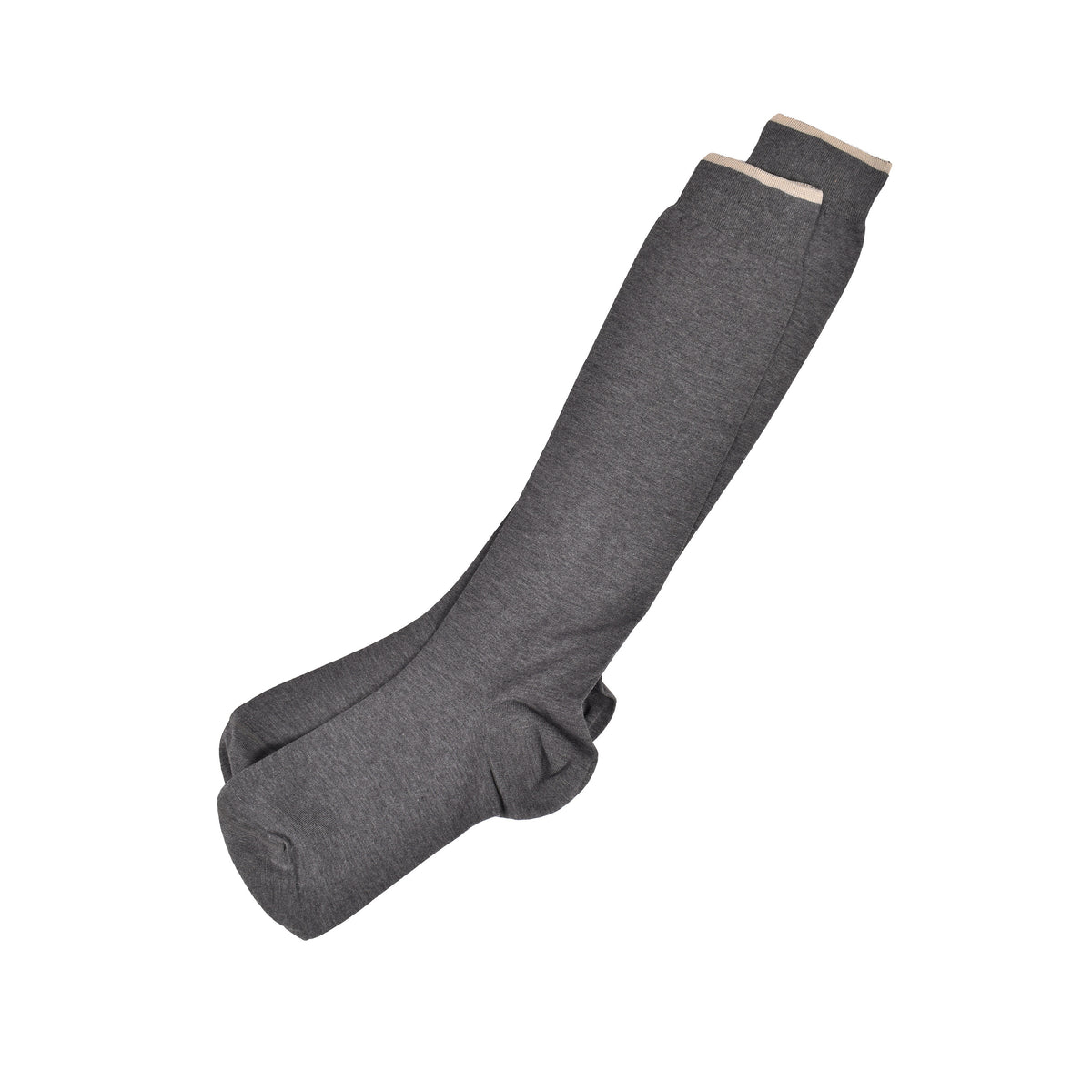 BRUNELLO CUCINELLI MEN'S GRAY COTTON KNEE HIGH SOCKS