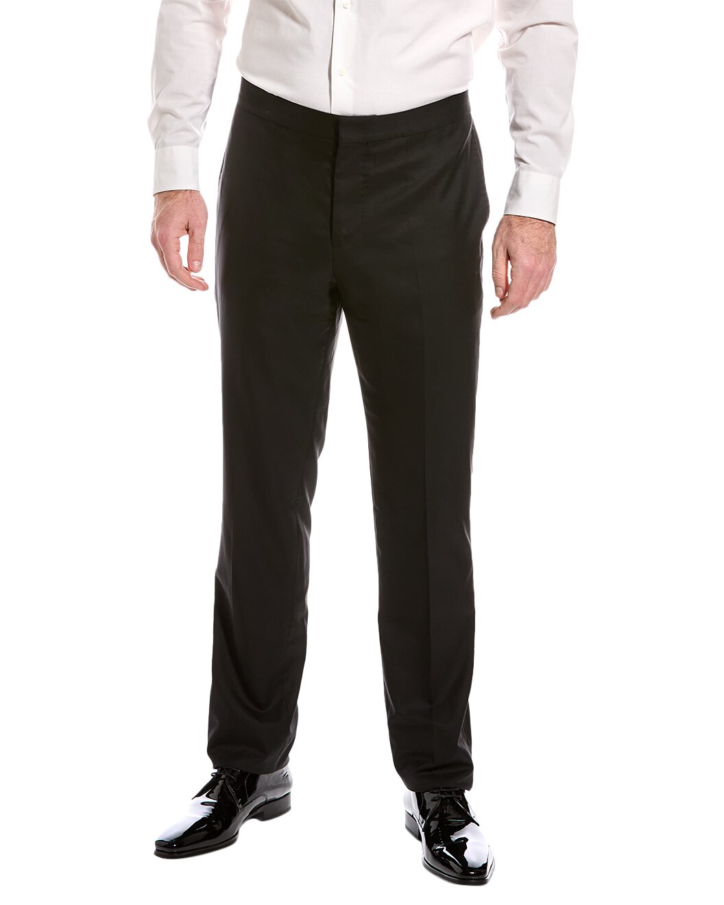 BRUNELLO CUCINELLI MEN'S BLACK TAILORED DRESS TROUSERS