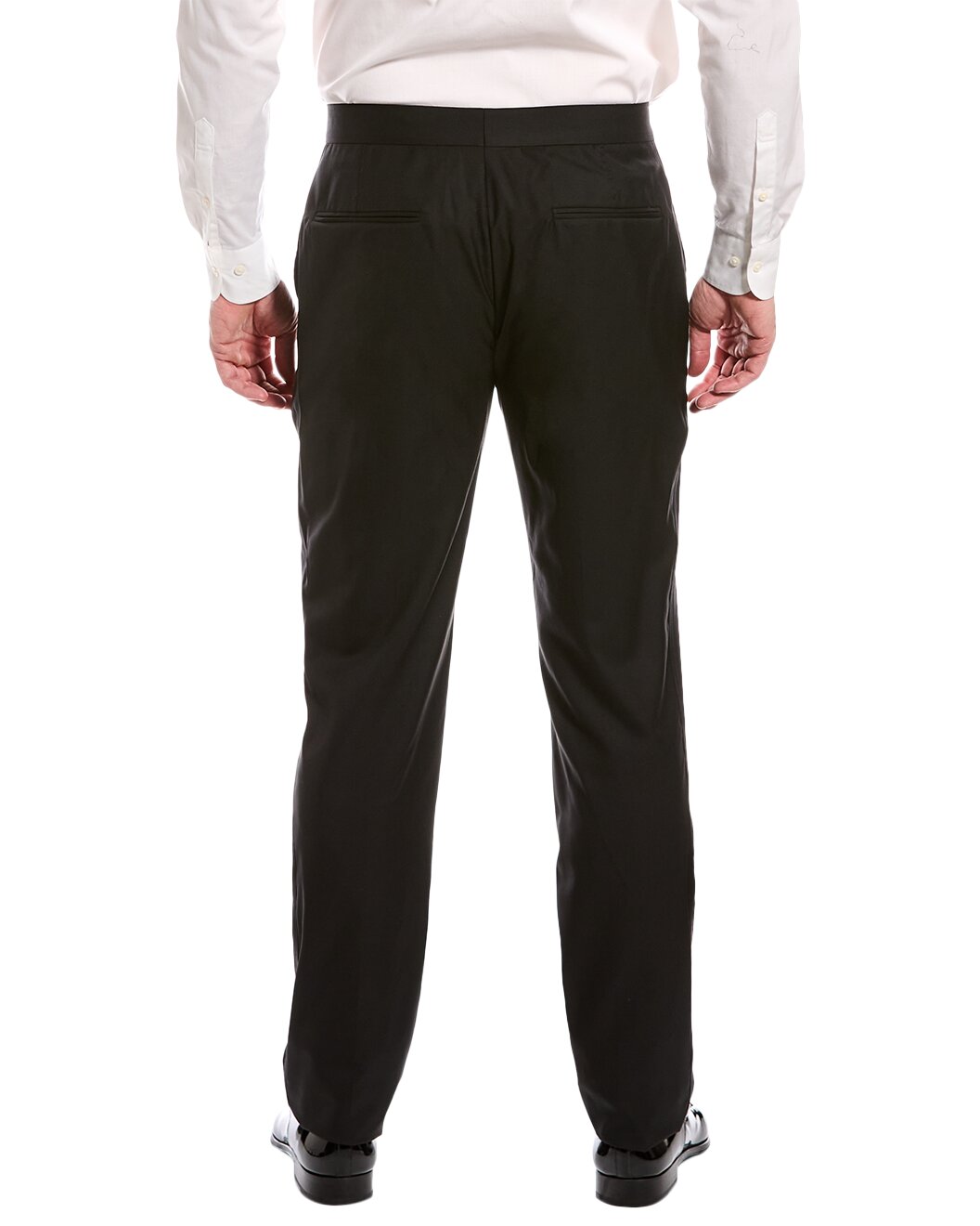 BRUNELLO CUCINELLI MEN'S BLACK TAILORED DRESS TROUSERS