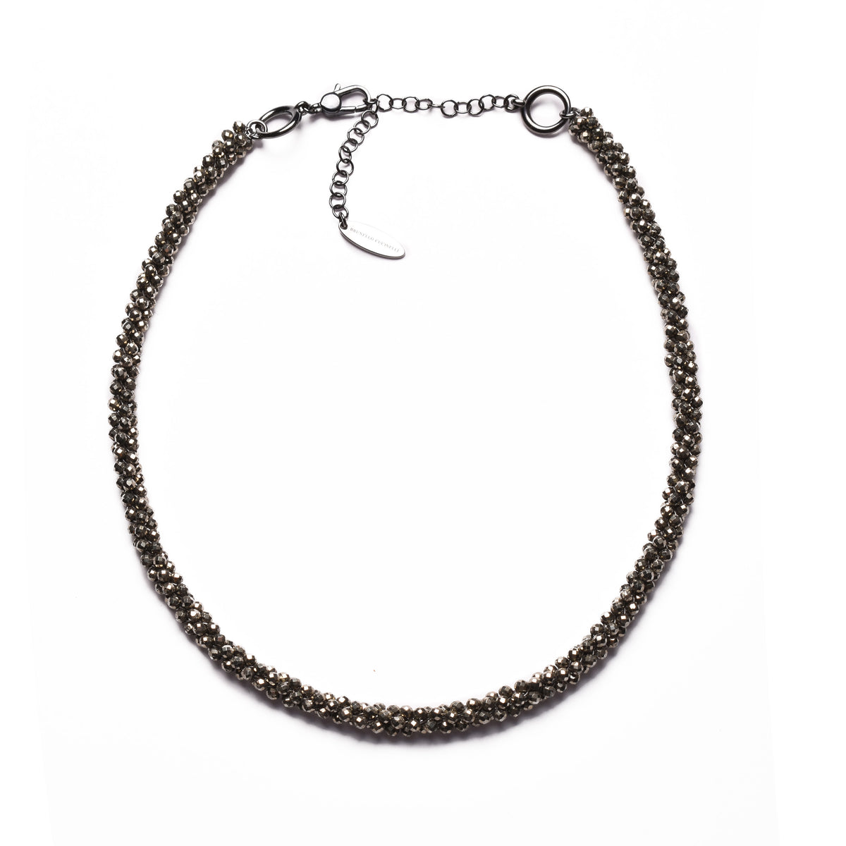 BRUNELLO CUCINELLI WOMEN'S SILVER PYRITE GLASS BEAD CHOKER