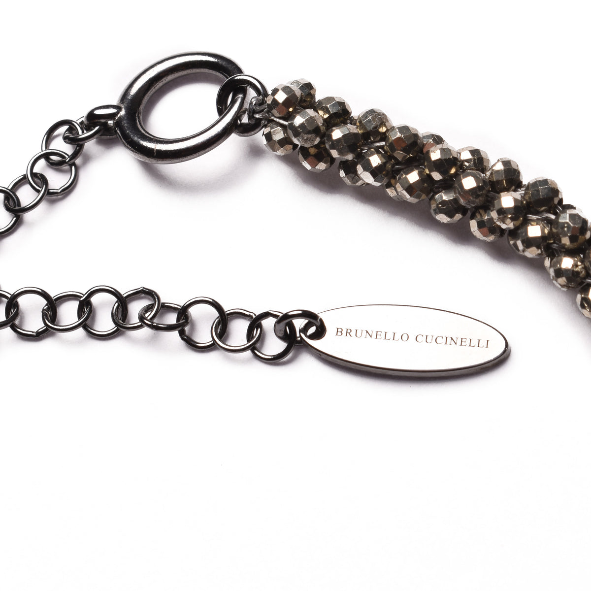 BRUNELLO CUCINELLI WOMEN'S SILVER PYRITE GLASS BEAD CHOKER