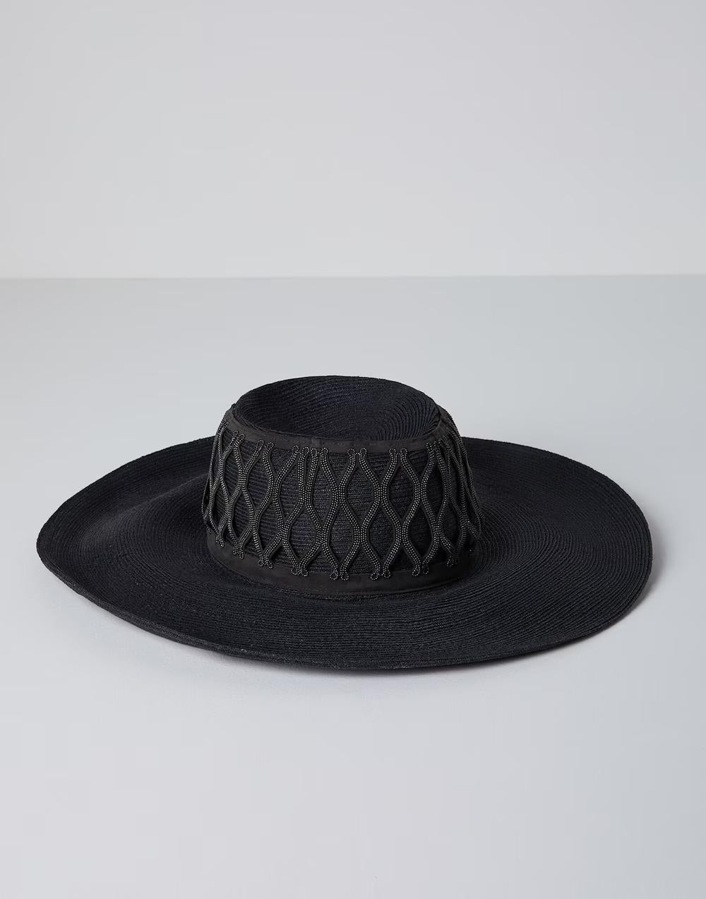 BRUNELLO CUCINELLI WOMEN'S BLACK WIDE BRIM HAT