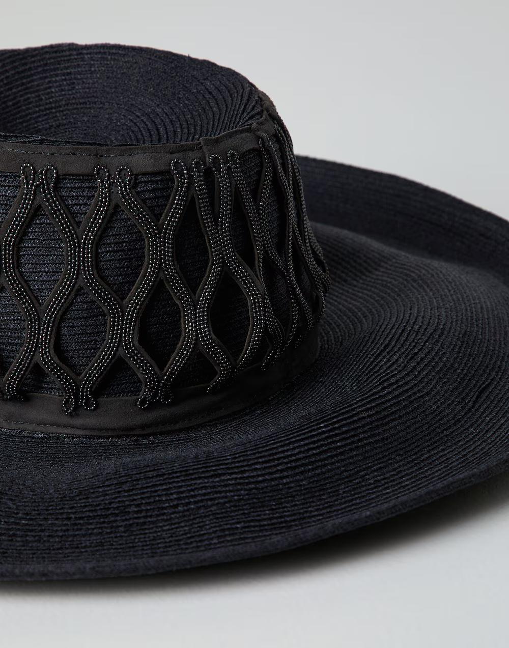 BRUNELLO CUCINELLI WOMEN'S BLACK WIDE BRIM HAT
