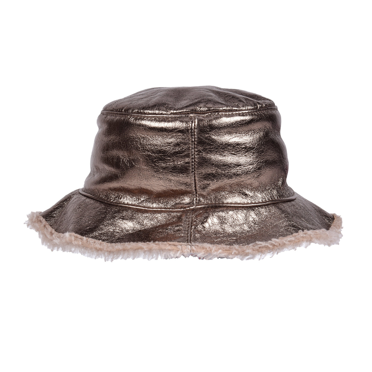 BRUNELLO CUCINELLI WOMEN'S BAMBOO BRONZE FOIL BUCKET HAT