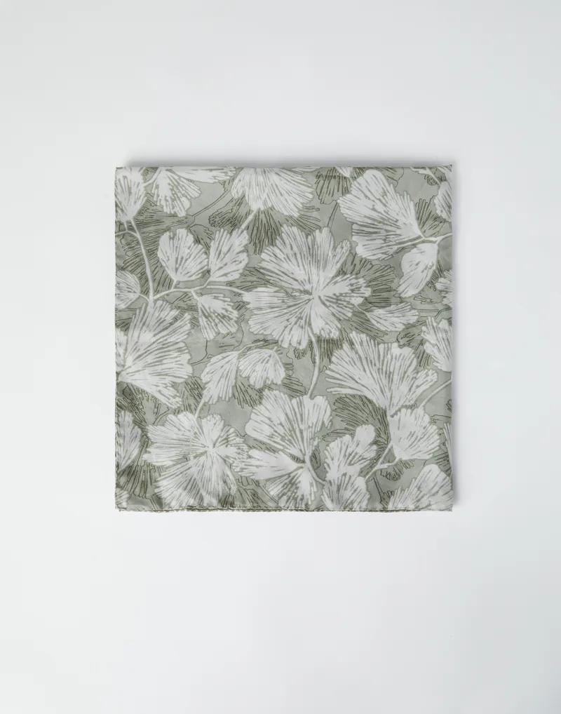 BRUNELLO CUCINELLI WOMEN'S GREEN SILK FLORAL SCARF