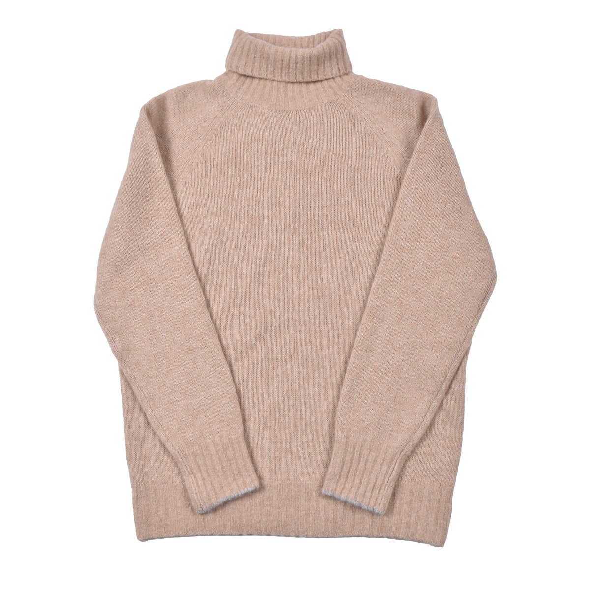 BRUNELLO CUCINELLI MEN'S LIGHT CAMEL WOOL TURTLENECK SWEATER