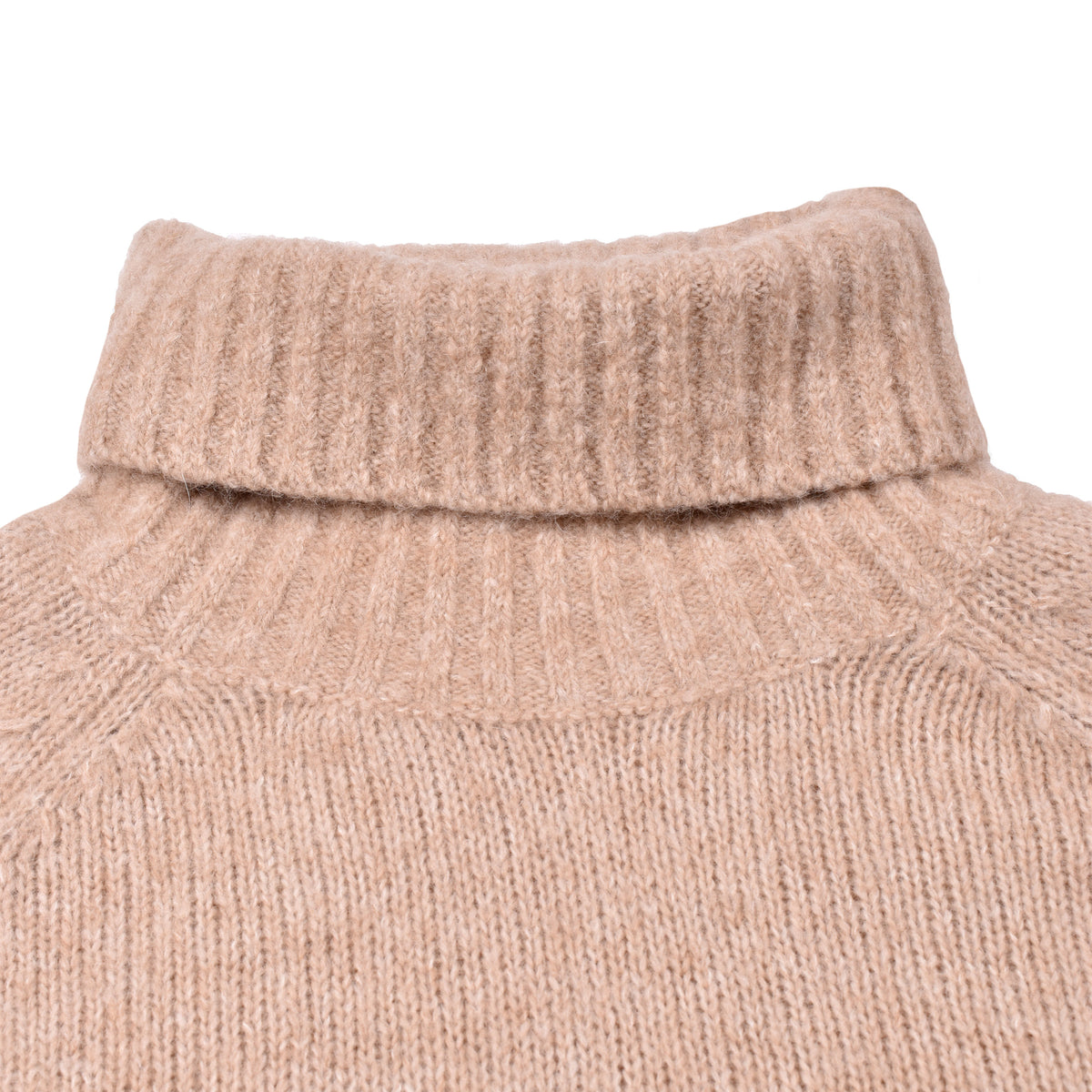 BRUNELLO CUCINELLI MEN'S LIGHT CAMEL WOOL TURTLENECK SWEATER