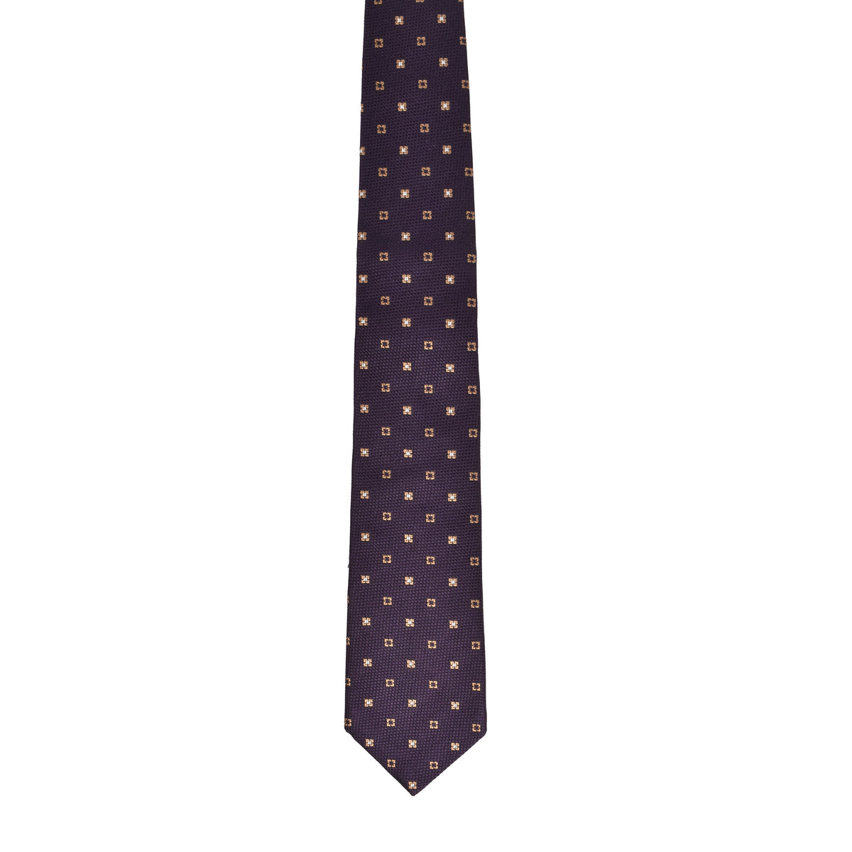 BRUNELLO CUCINELLI MEN'S PLUM SILK GEOMETRIC PATTERNED TIE
