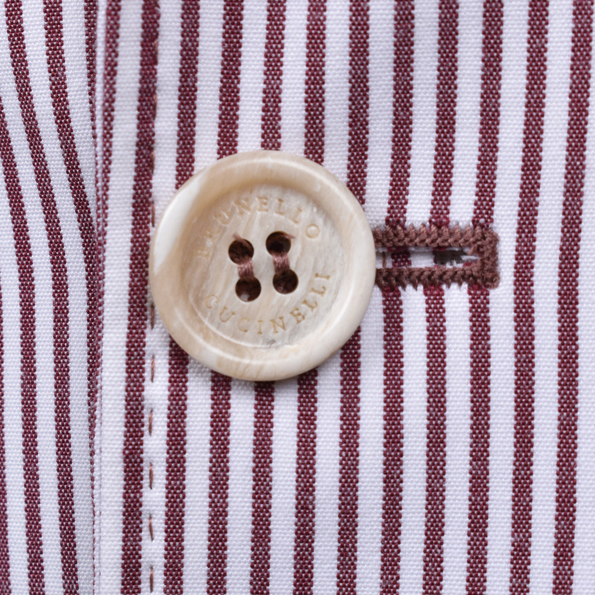 BRUNELLO CUCINELLI MEN'S BURGUNDY STRIPED DECONSTRUCTED BLAZER