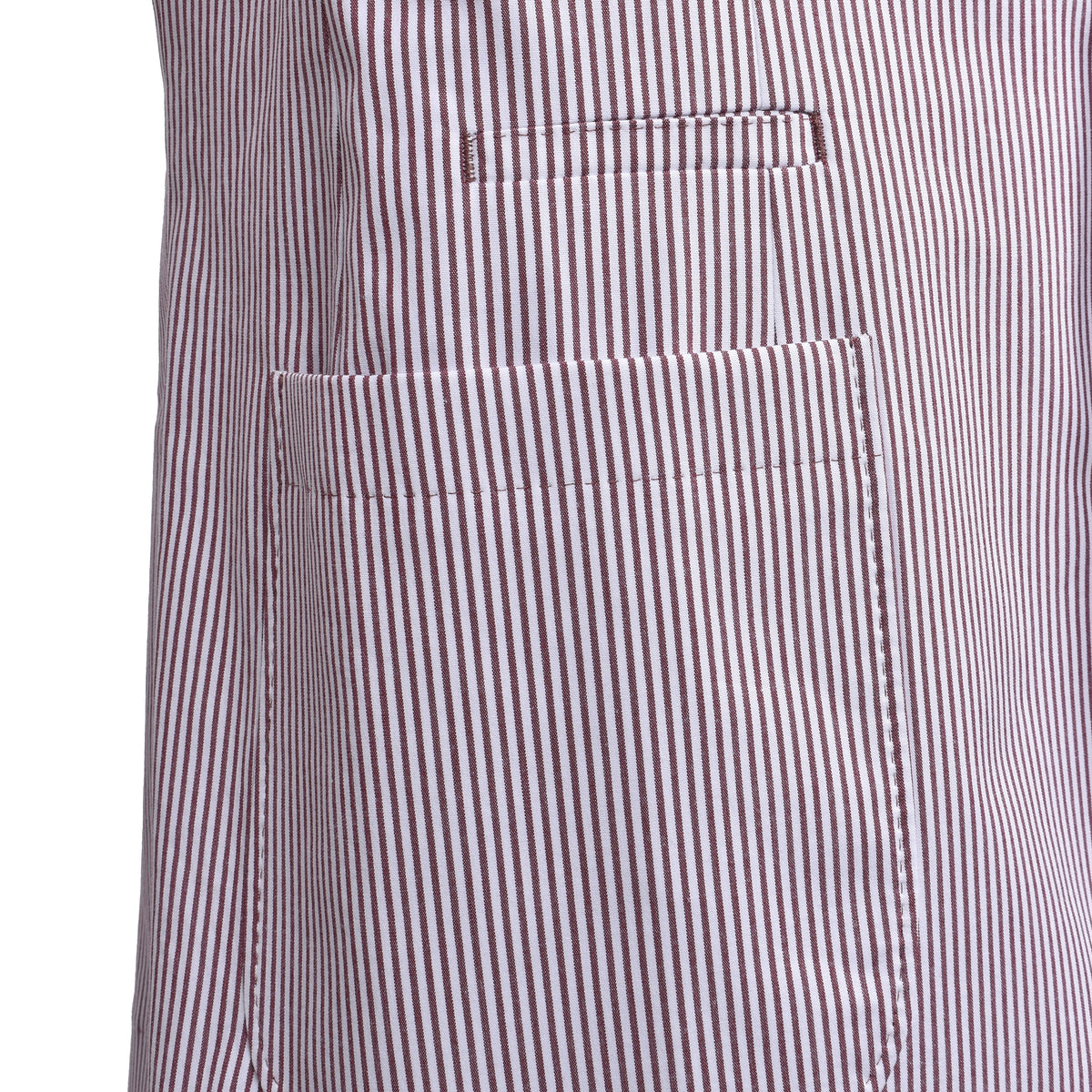BRUNELLO CUCINELLI MEN'S BURGUNDY STRIPED DECONSTRUCTED BLAZER
