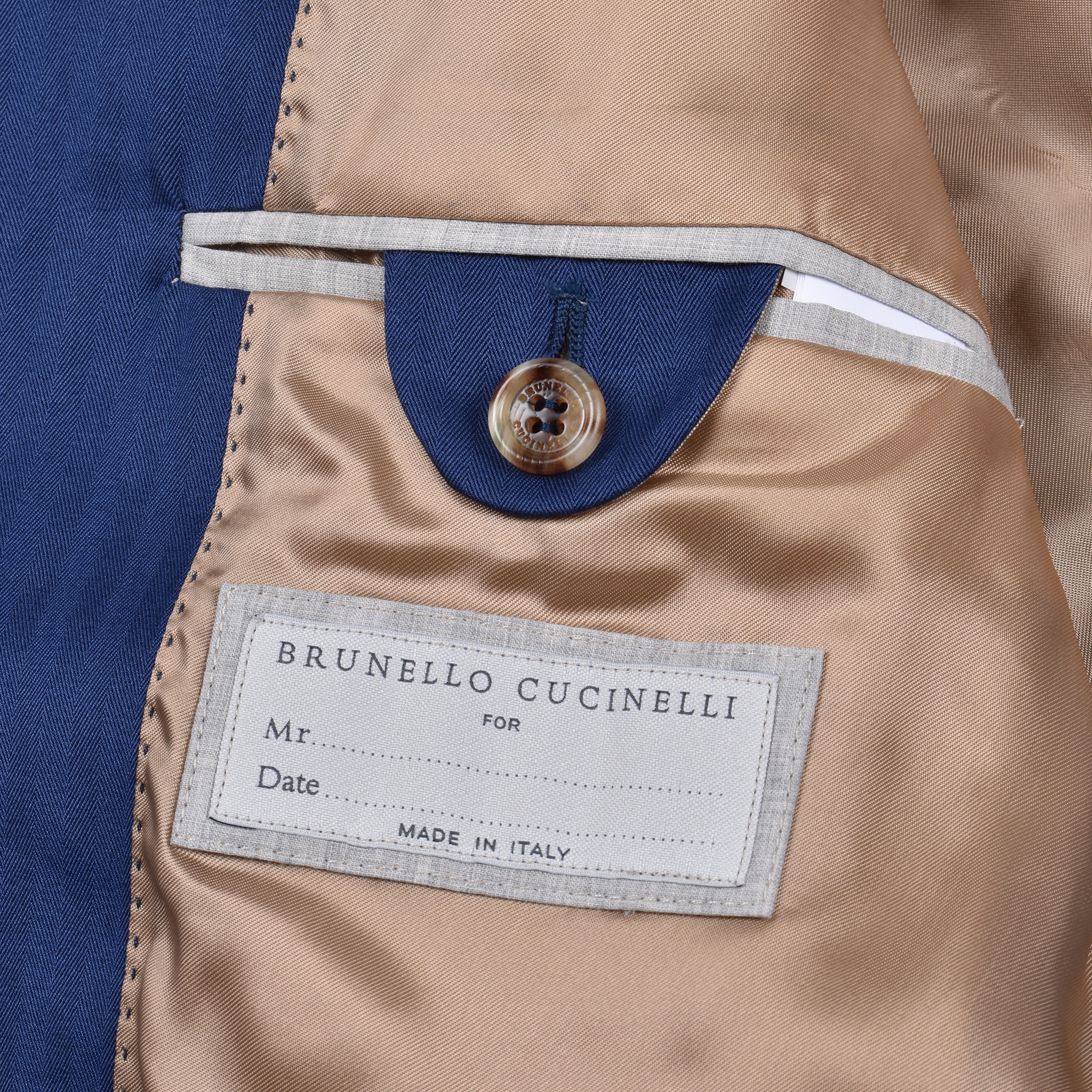 BRUNELLO CUCINELLI MEN'S CLASSIC 3 BUTTON TWO PIECE NAVY BLUE SUIT
