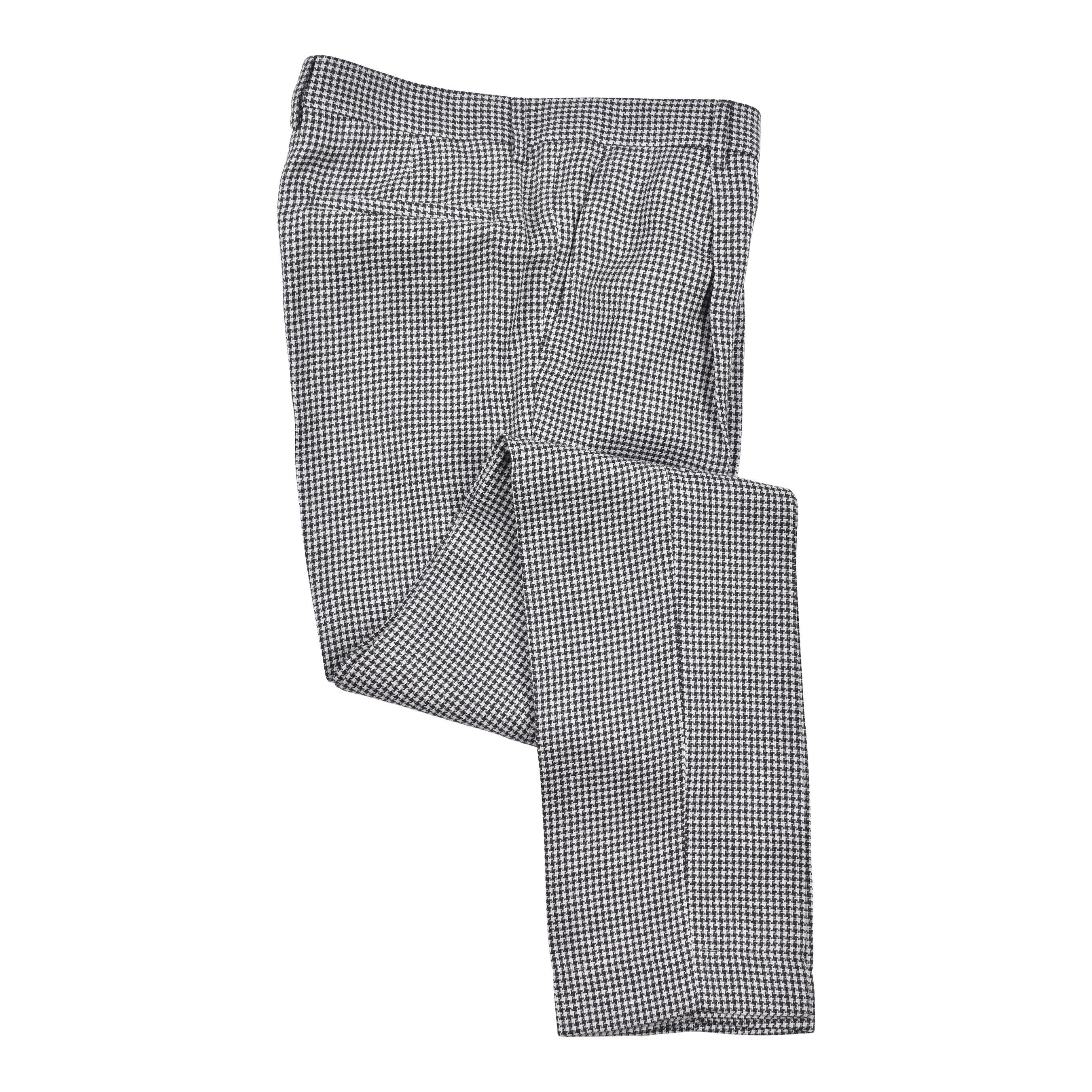 BRUNELLO CUCINELLI MEN'S GRAY WOOL BLEND HOUNDSTOOTH SUIT