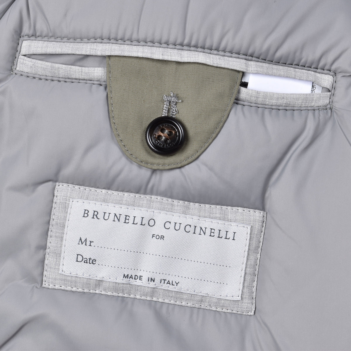 BRUNELLO CUCINELLI MEN'S KHAKI MEDIUM GRAY COTTON NYLON JACKET