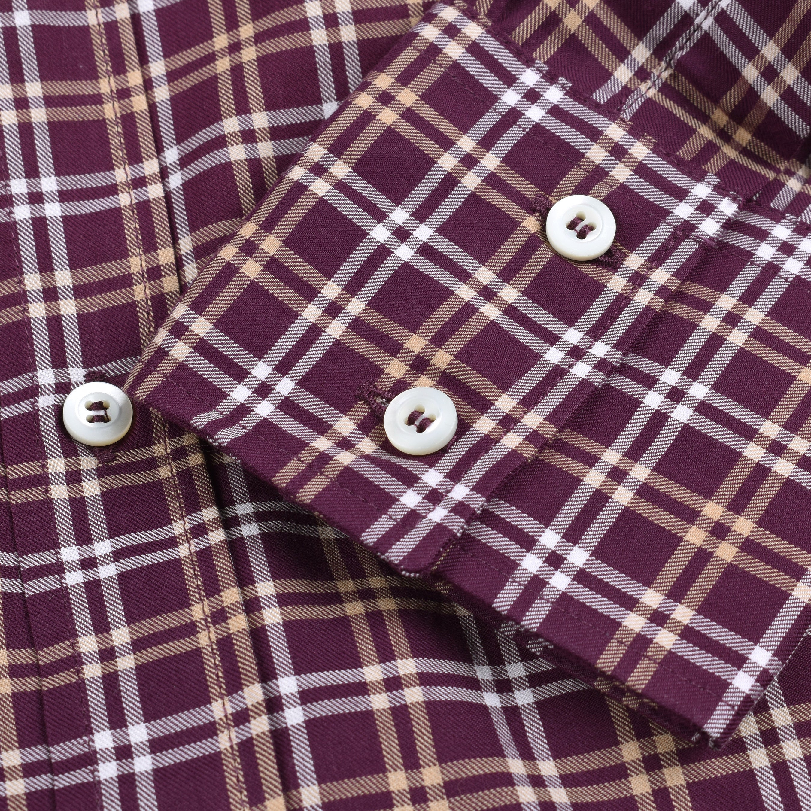 BRUNELLO CUCINELLI MEN'S AMARANTH PLAID BUTTON-UP SHIRT