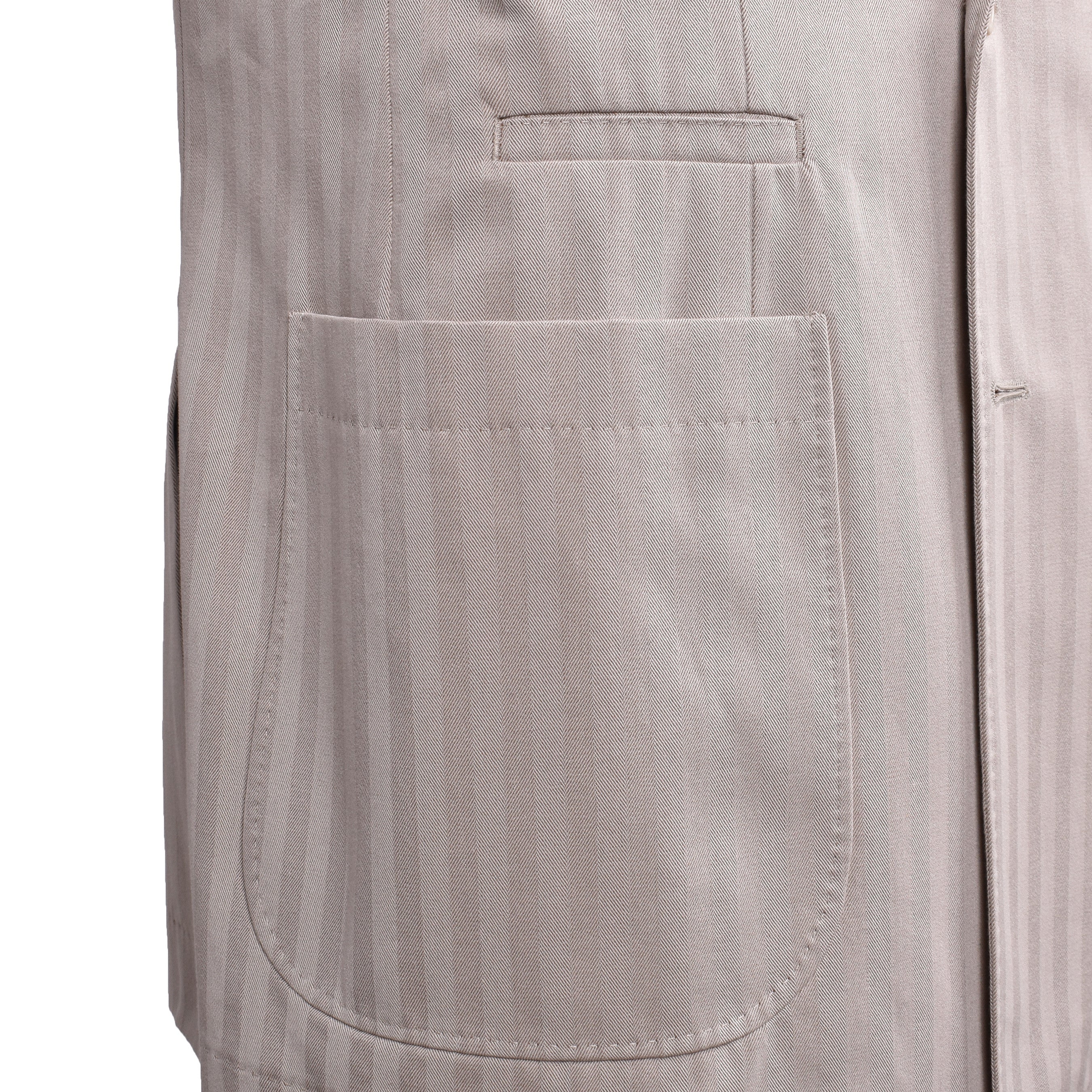 BRUNELLO CUCINELLI MEN'S TAUPE DOUBLE-BREASTED SUIT JACKET