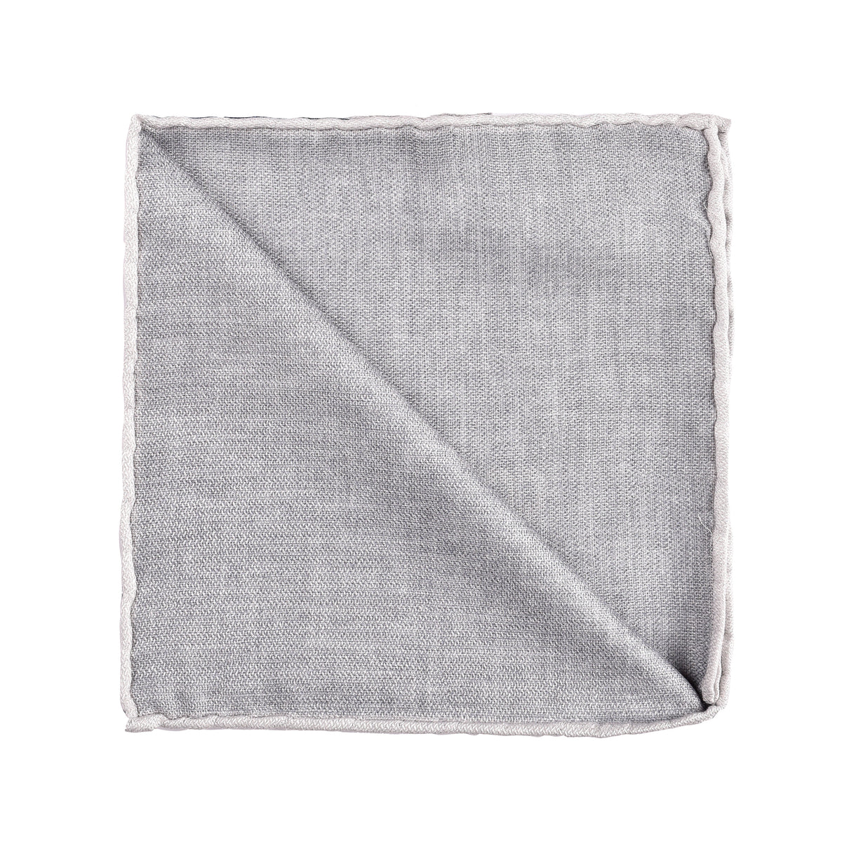 BRUNELLO CUCINELLI MEN'S BLUE SILK LOGO POCKET SQUARE