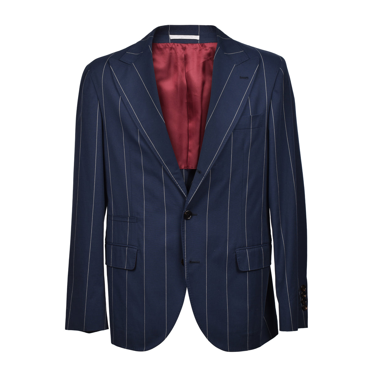 BRUNELLO CUCINELLI MEN'S NAVY PINSTRIPE TAILORED BLAZER