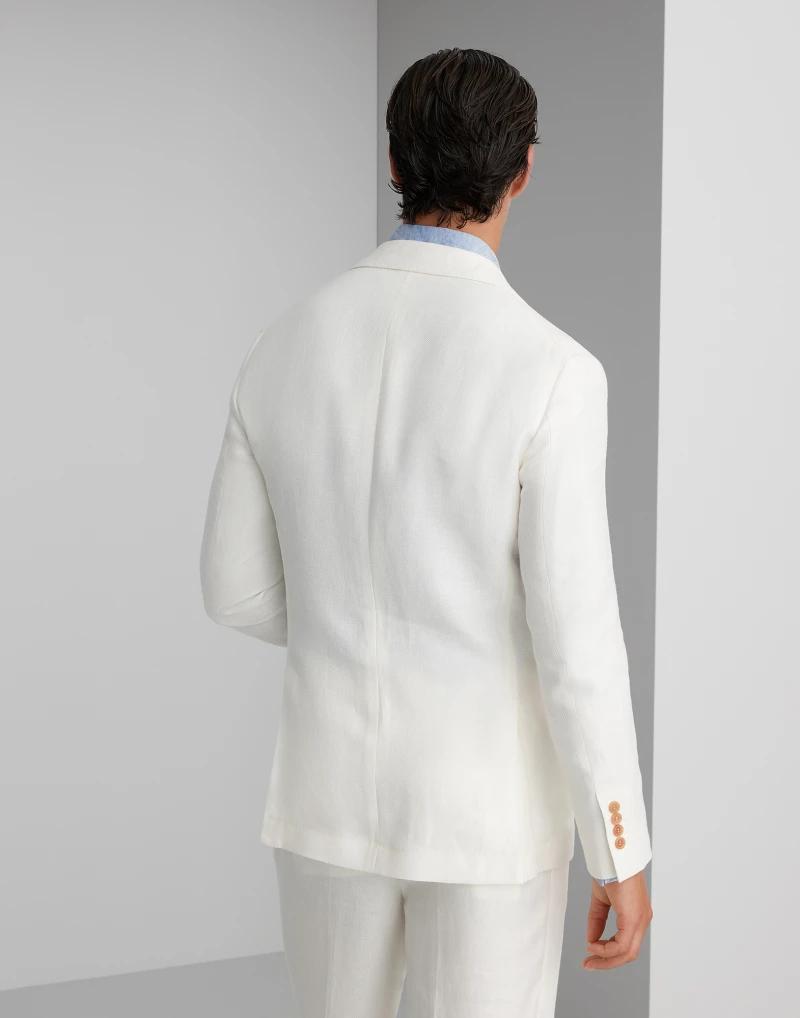 BRUNELLO CUCINELLI MEN'S OFF-WHITE DECONSTRUCTED BLAZER