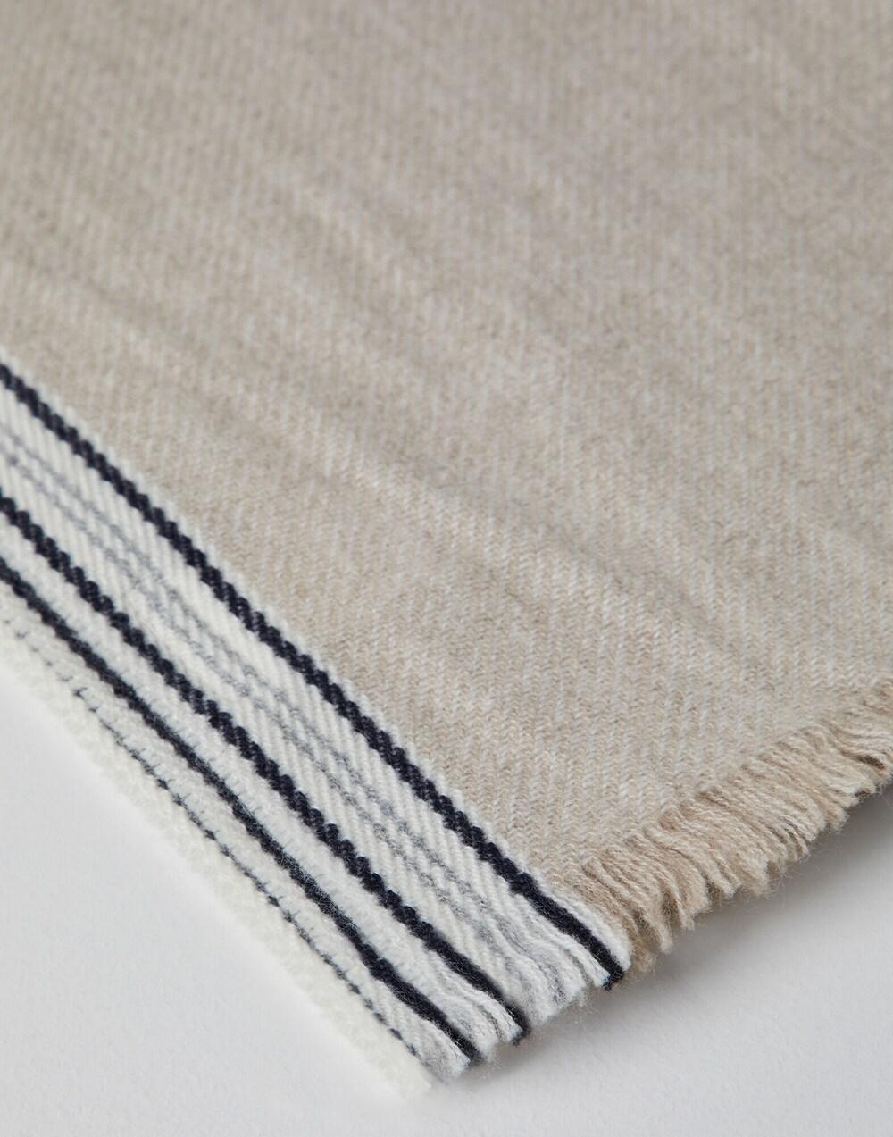 BRUNELLO CUCINELLI MEN'S BEIGE WOOL SCARF