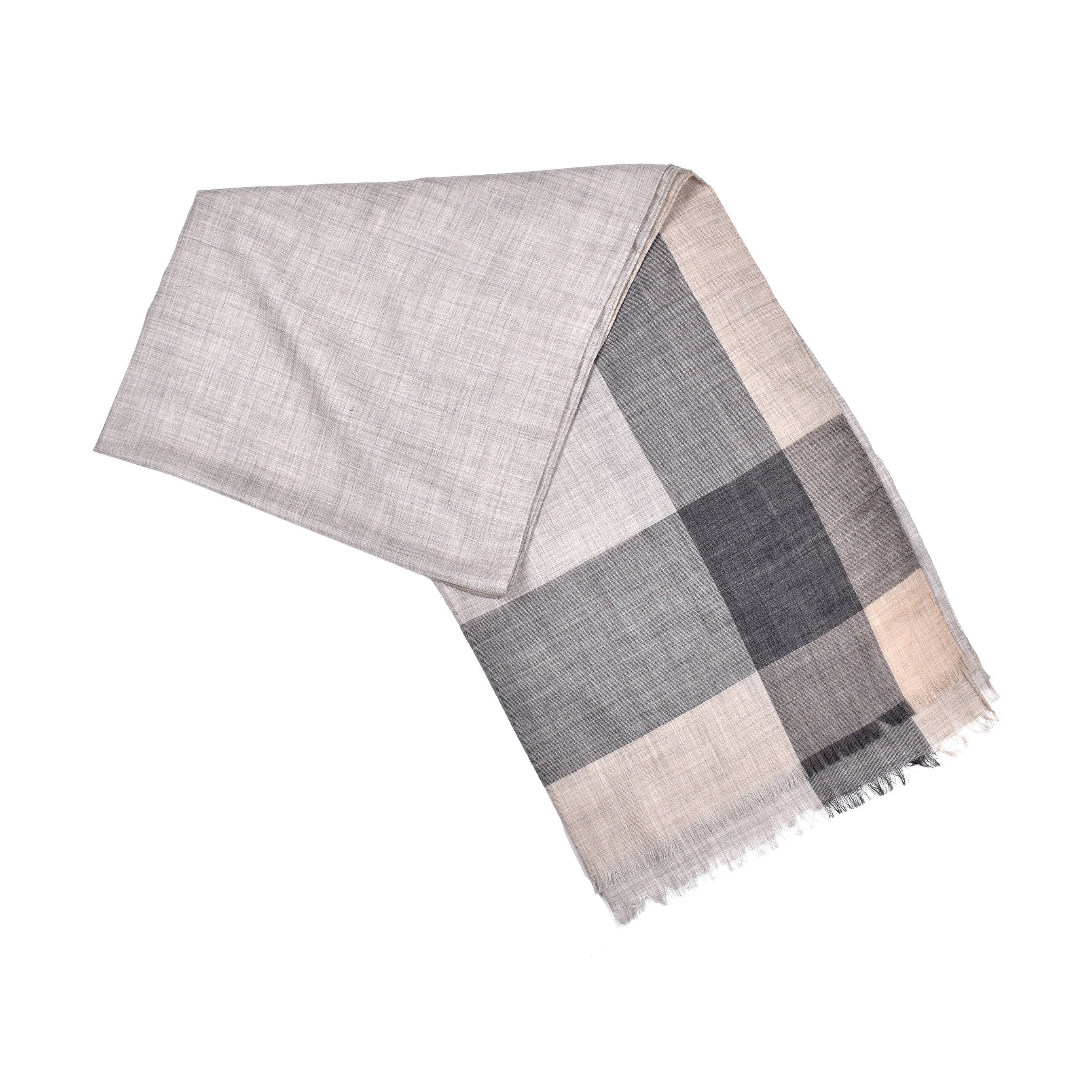 BRUNELLO CUCINELLI MEN'S 100% CASHMERE TWO TONE LIGHT WEIGHT FASHION SCARF