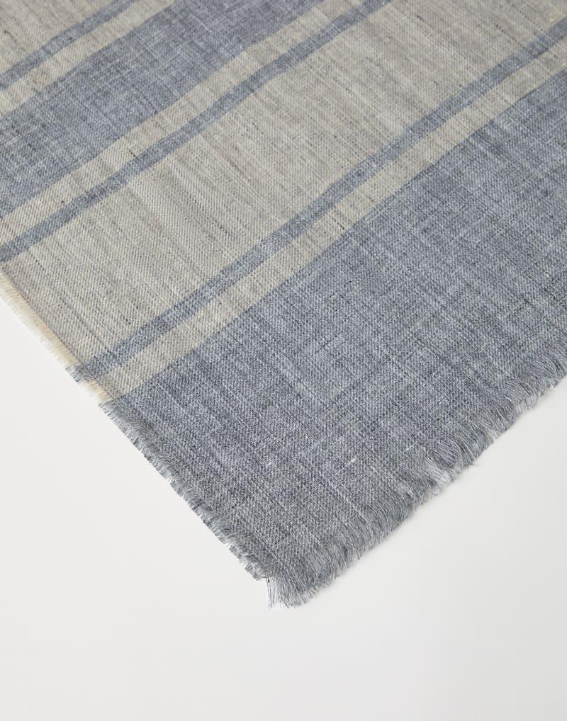 BRUNELLO CUCINELLI MEN'S GRAY LIGHT CAMEL LINEN SCARF