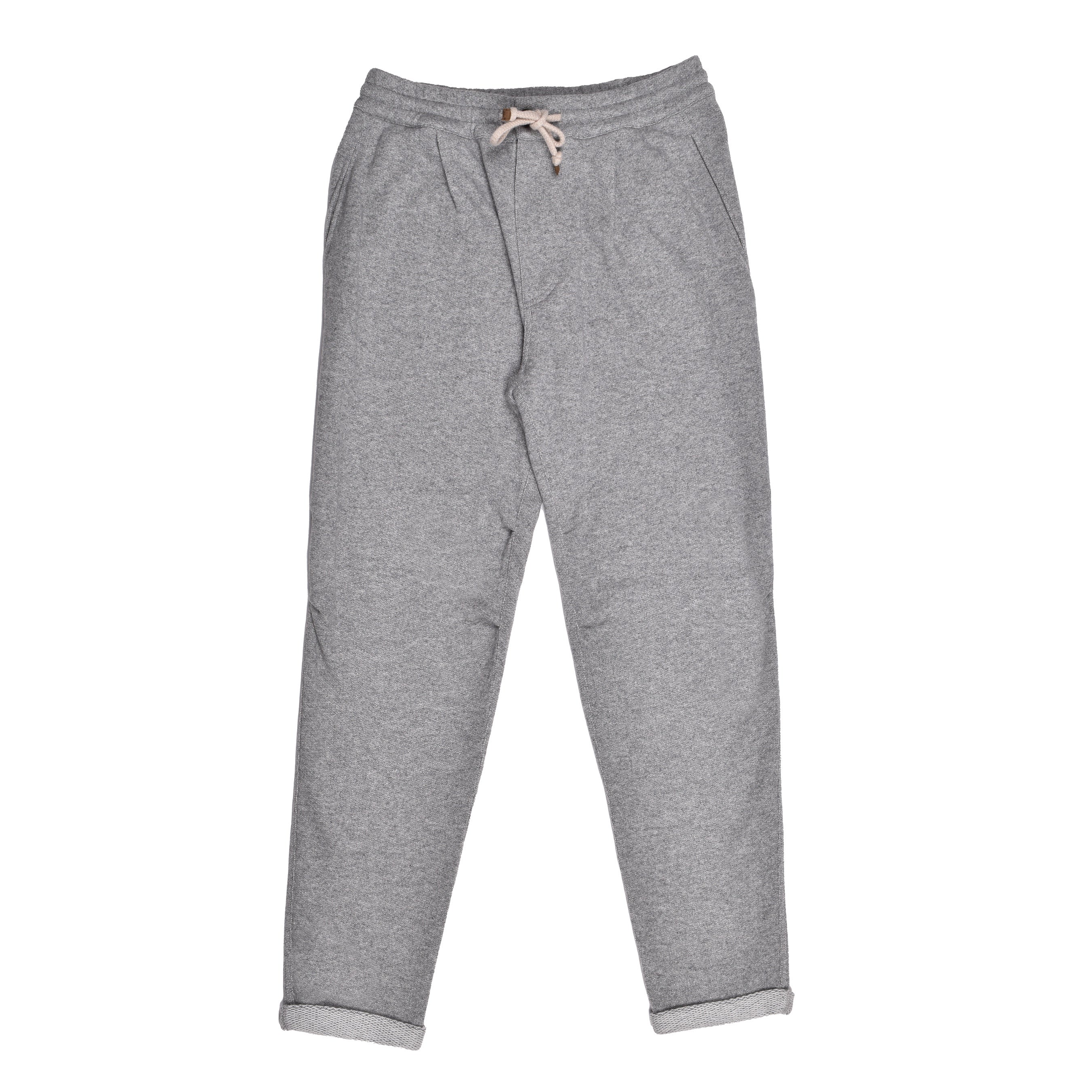 BRUNELLO CUCINELLI MEN'S GRAY CASHMERE ATHLETIC TROUSERS