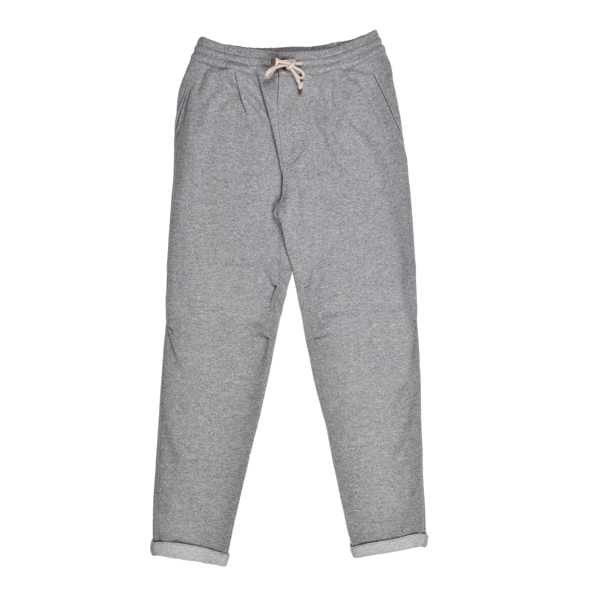 BRUNELLO CUCINELLI MEN'S GRAY CASHMERE CROPPED TROUSERS