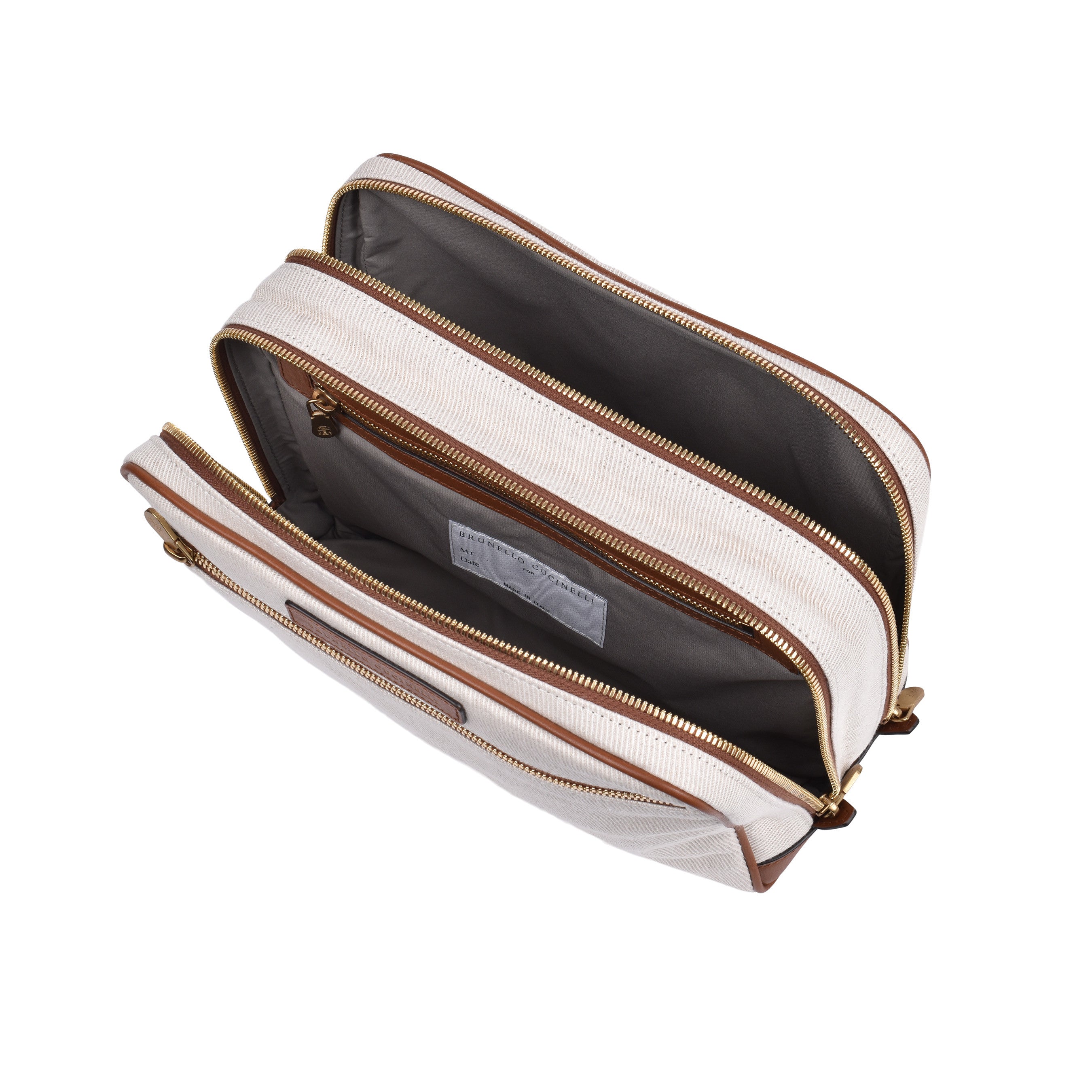 BRUNELLO CUCINELLI MEN'S TWO TONE PERSONAL CARE/ TRAVEL CASE NEW