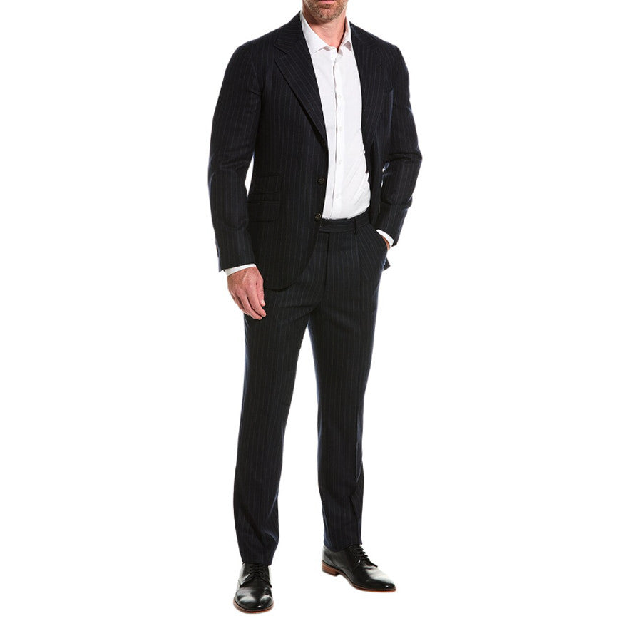 BRUNELLO CUCINELLI MEN'S BLUE VIRGIN WOOL SUIT