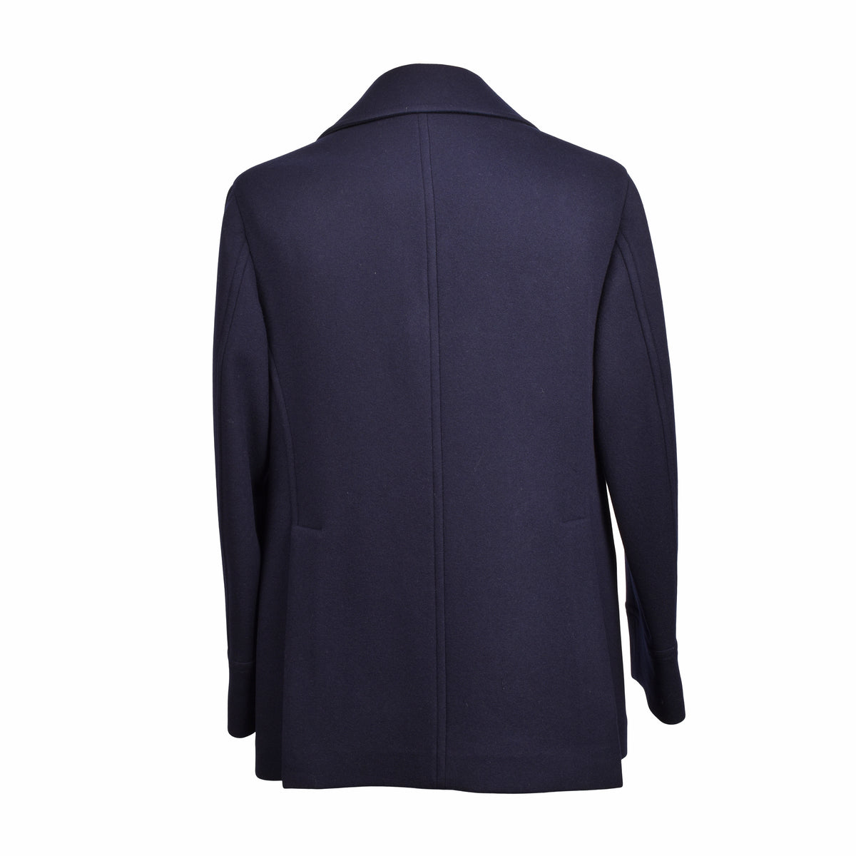BRUNELLO CUCINELLI MEN'S NAVY WOOL PEA JACKET