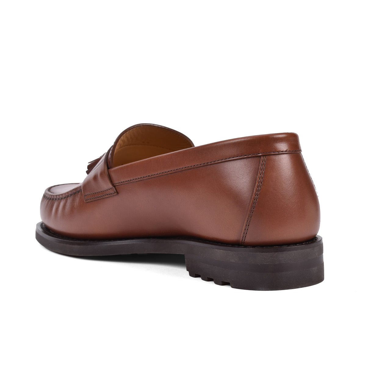 BRUNELLO CUCINELLI MEN'S BROWN LEATHER TASSEL LOAFERS