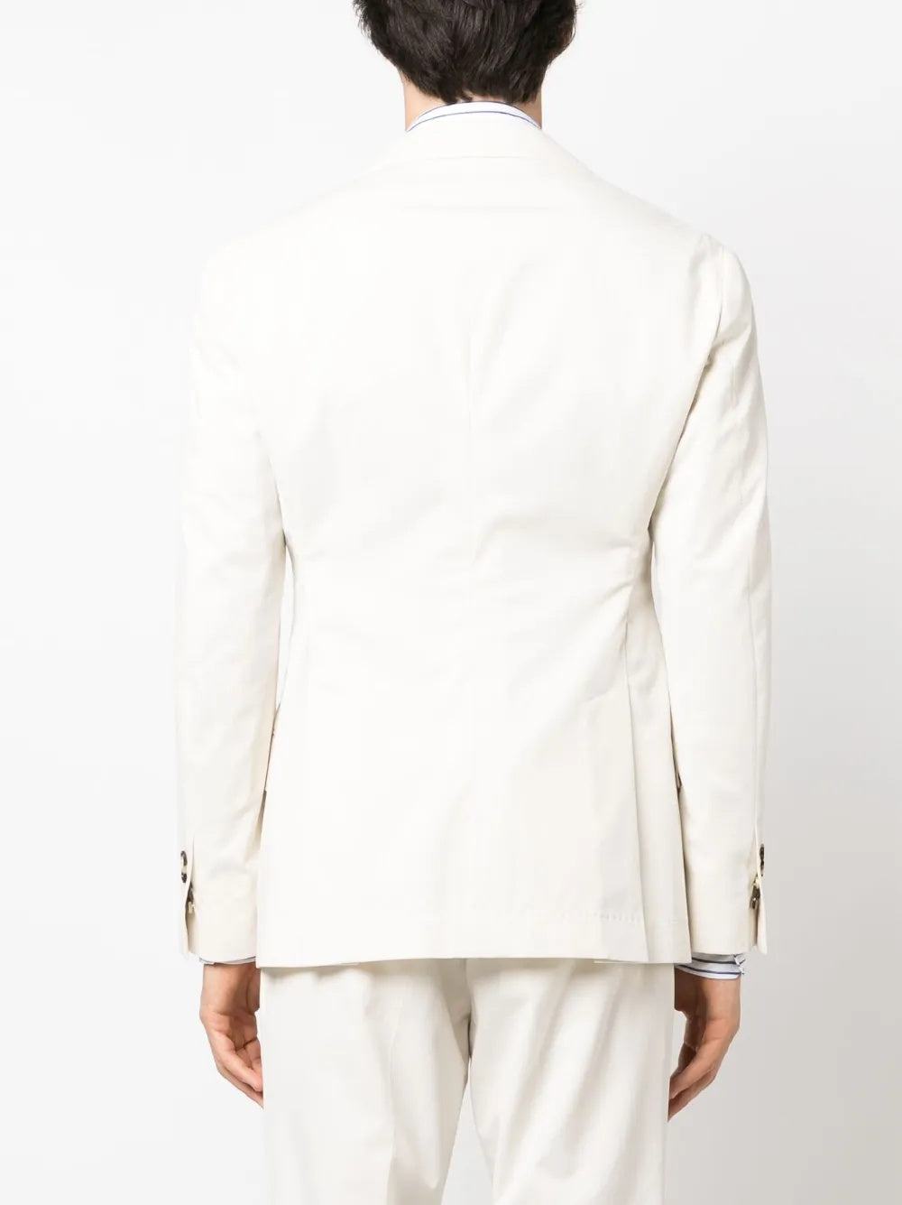 BRUNELLO CUCINELLI MEN'S OFF WHITE COTTON WOOL BLEND BLAZER
