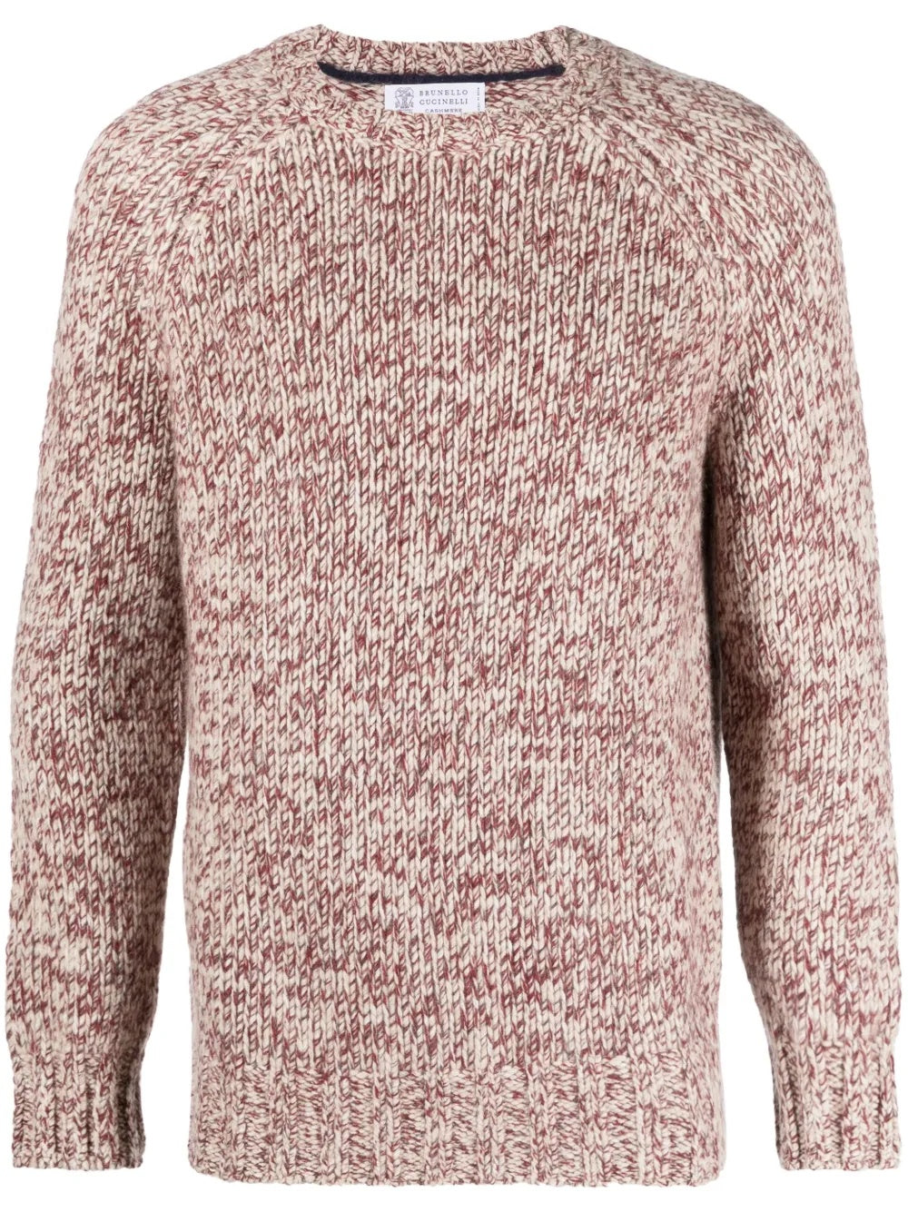 BRUNELLO CUCINELLI MEN'S RED WOOL SILK SWEATER