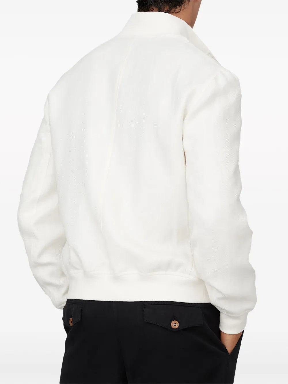 BRUNELLO CUCINELLI MEN'S OFF WHITE LINEN WOOL JACKET