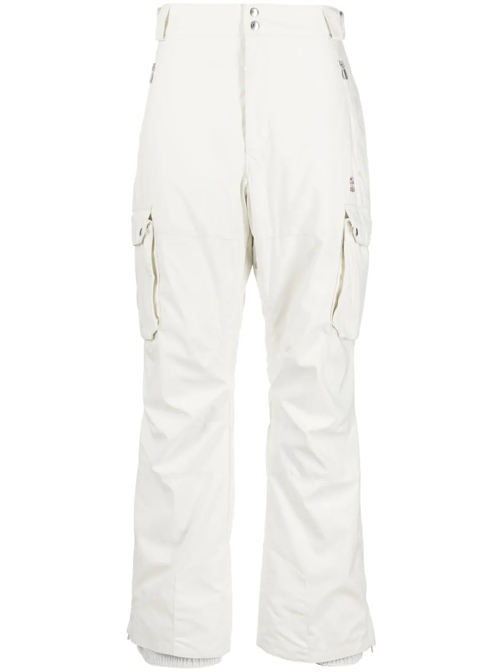 BRUNELLO CUCINELLI MEN'S WHITE STRETCH CARGO TROUSERS