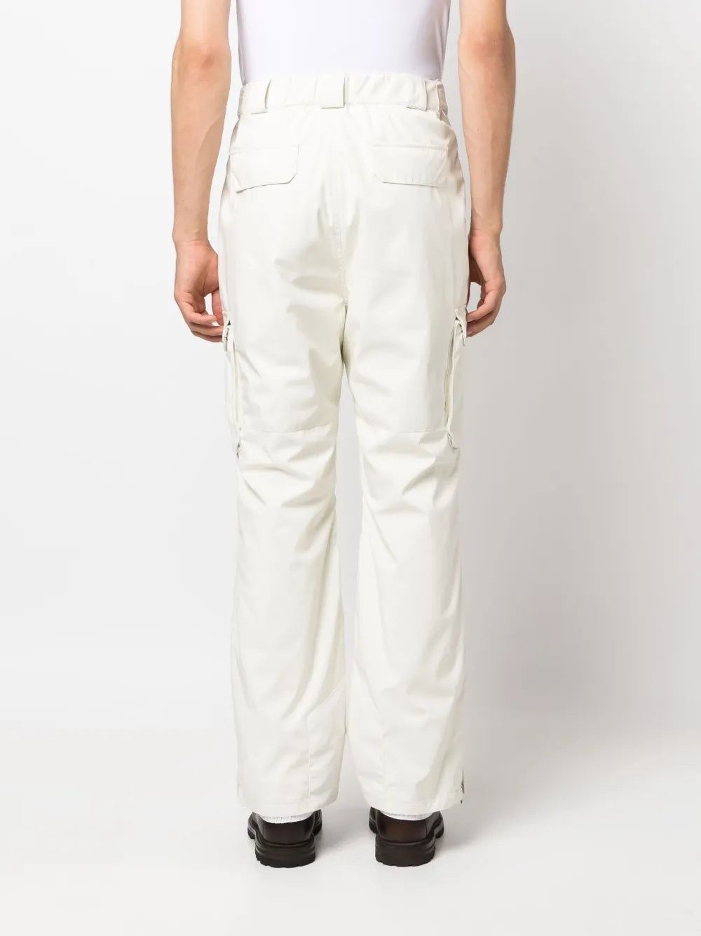 BRUNELLO CUCINELLI MEN'S WHITE STRETCH CARGO TROUSERS