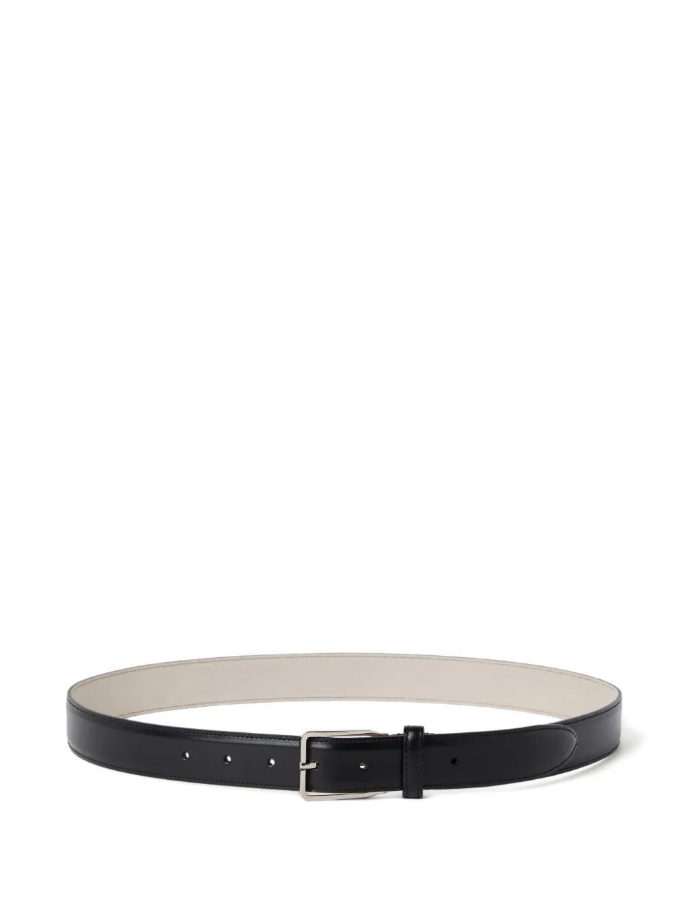BRUNELLO CUCINELLI MEN'S BLACK LEATHER BELT
