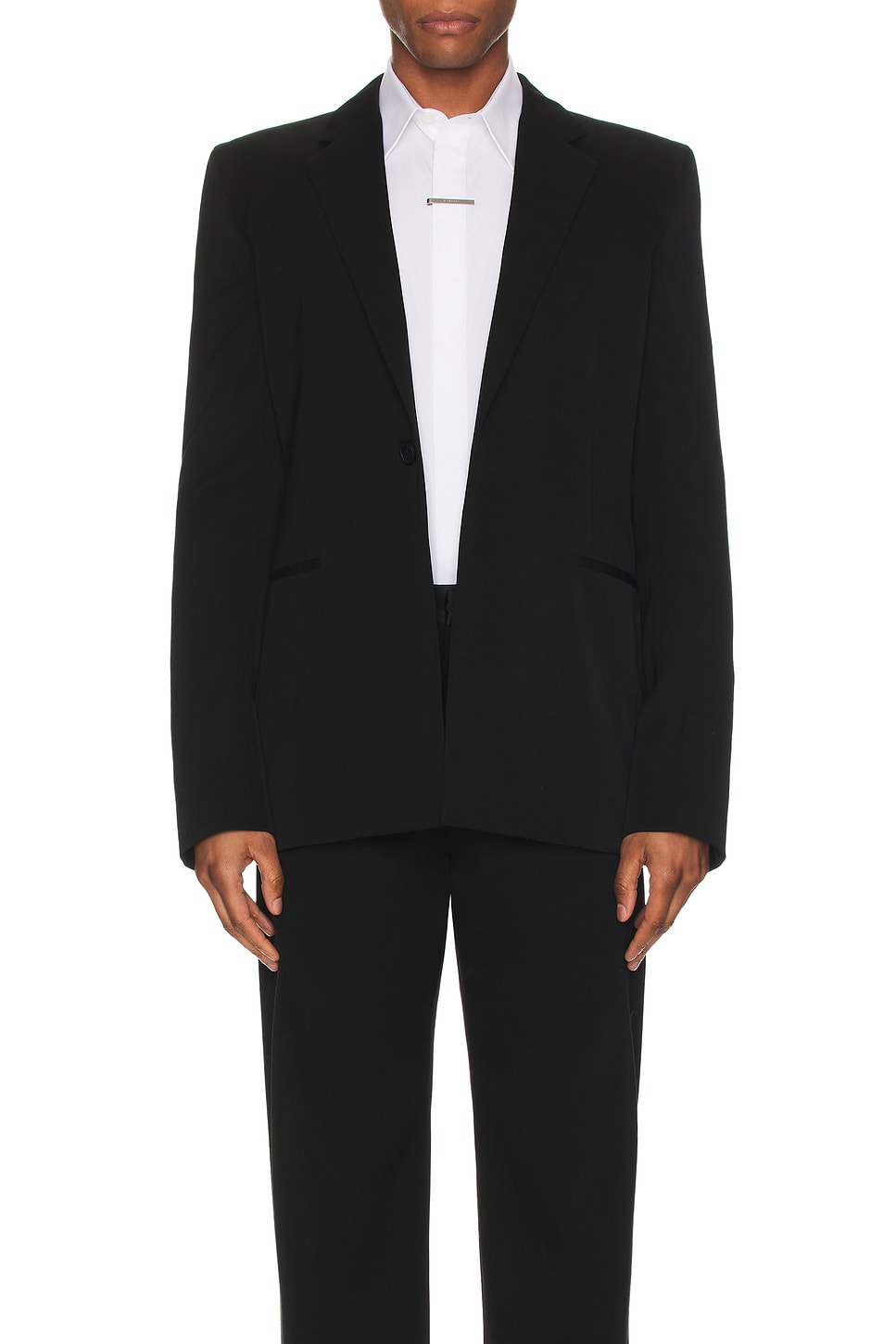 GIVENCHY MEN'S BLACK FITTED TAILORED JACKET