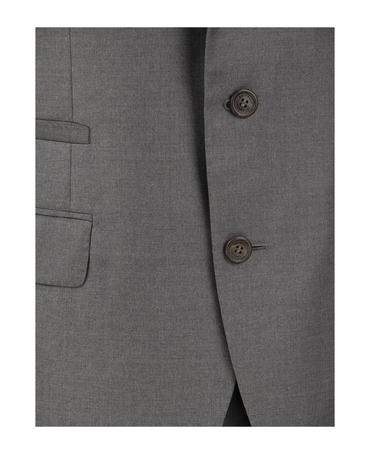 BRUNELLO CUCINELLI MEN'S MEDIUM GREY WOOL TAILORED BLAZER