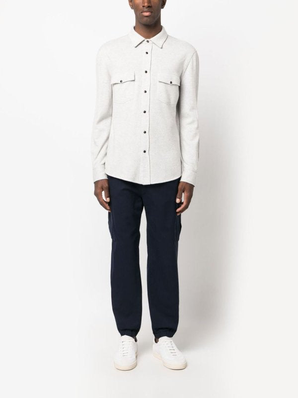 BRUNELLO CUCINELLI MEN'S NAVY COTTON CARGO TROUSERS