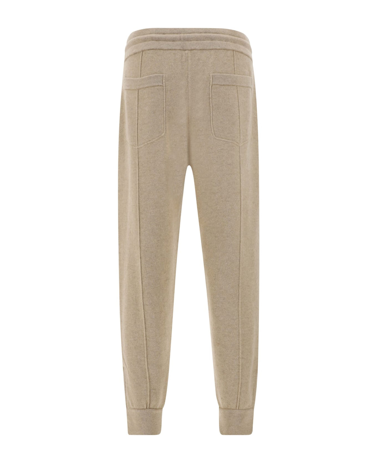 BRUNELLO CUCINELLI MEN'S LIGHT CAMEL WOOL JOGGER TROUSERS