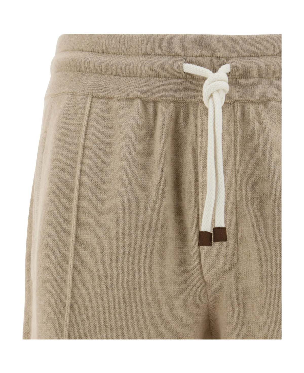 BRUNELLO CUCINELLI MEN'S LIGHT CAMEL WOOL JOGGER TROUSERS