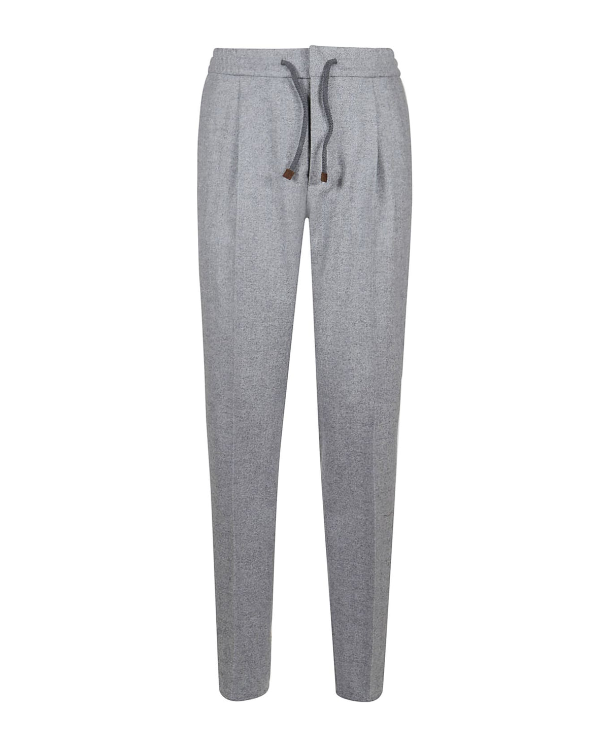 BRUNELLO CUCINELLI MEN'S LIGHT GREY TAILORED TROUSERS