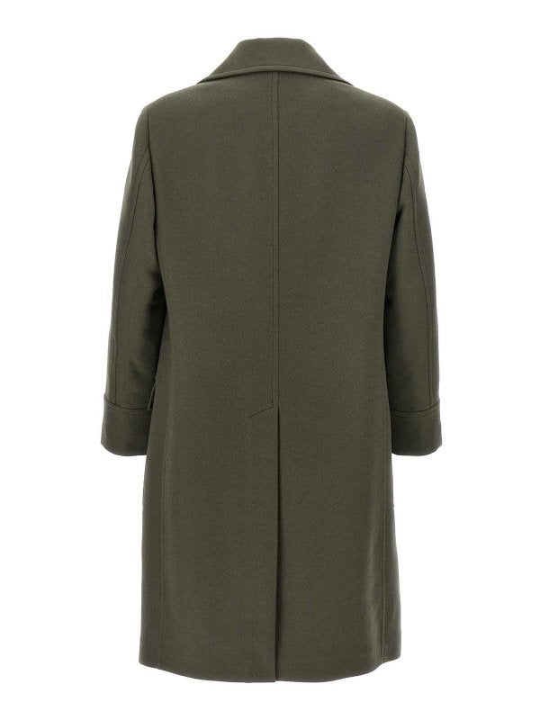 BRUNELLO CUCINELLI MEN'S MILITARY GREEN WOOL COAT