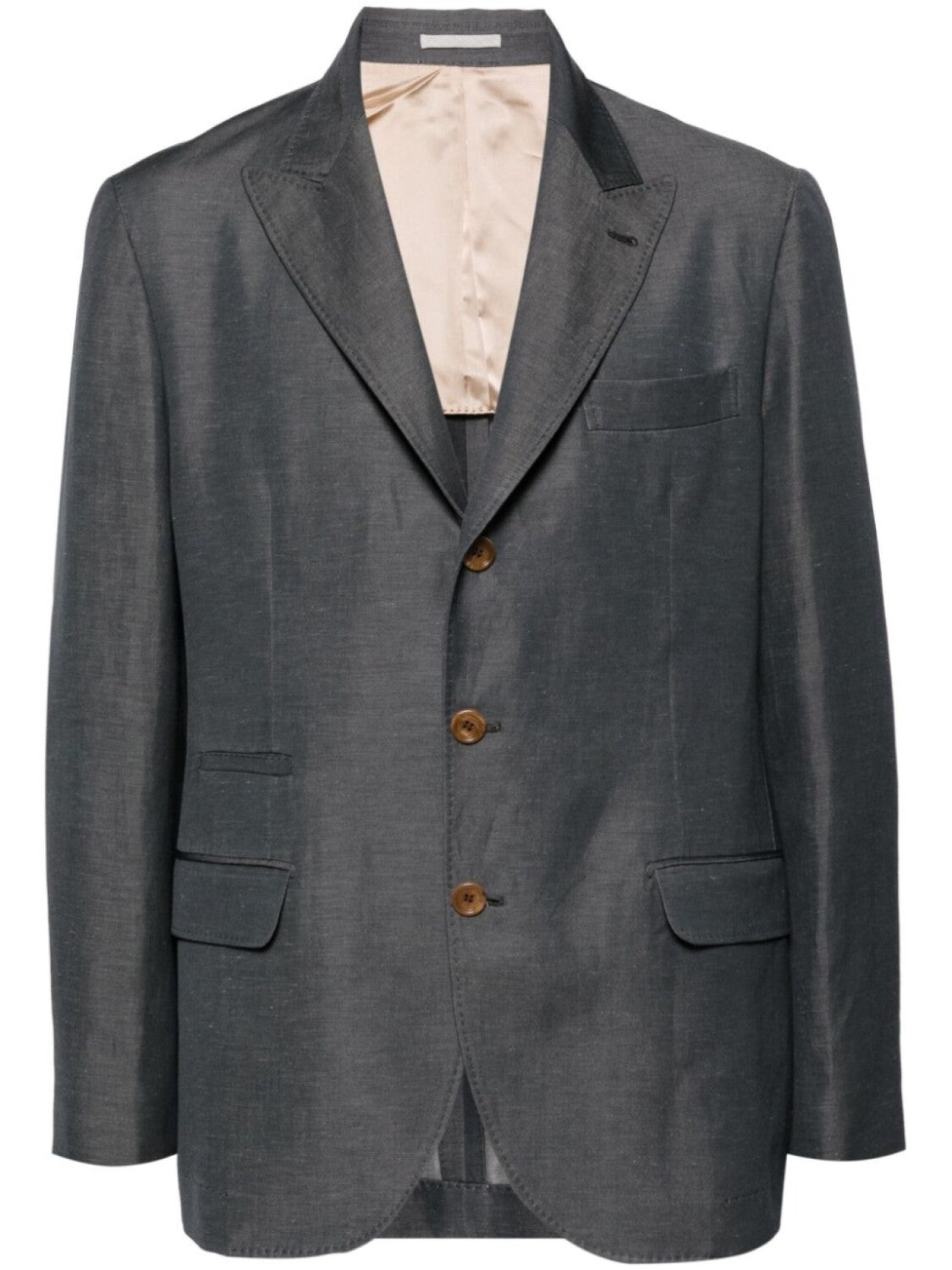 BRUNELLO CUCINELLI MEN'S CHARCOAL TAILORED BLAZER