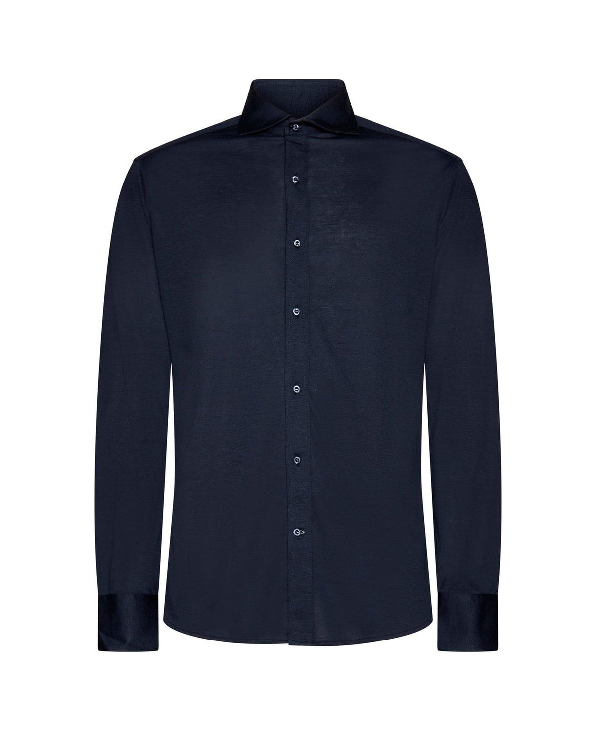 BRUNELLO CUCINELLI MEN'S COLORFUL BLUE SILK BLEND DRESS SHIRT