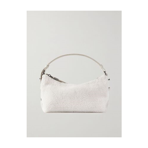 BRUNELLO CUCINELLI WOMEN'S COLD WHITE SHEARLING SHOULDER BAG