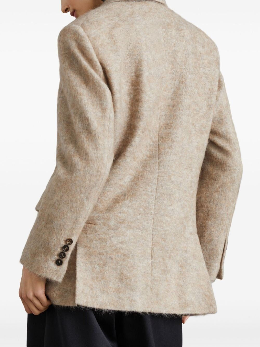 BRUNELLO CUCINELLI WOMEN'S WARM BROWN WOOL BLEND TAILORED JACKET