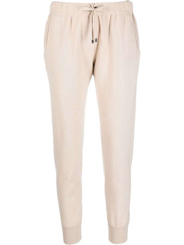 BRUNELLO CUCINELLI WOMEN'S BEIGE WOOL RELAXED TROUSERS