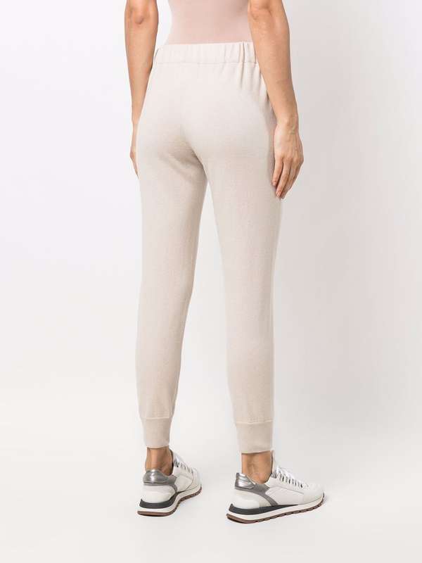 BRUNELLO CUCINELLI WOMEN'S BEIGE WOOL RELAXED TROUSERS